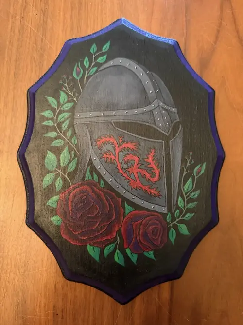 Knight Helmet and Roses